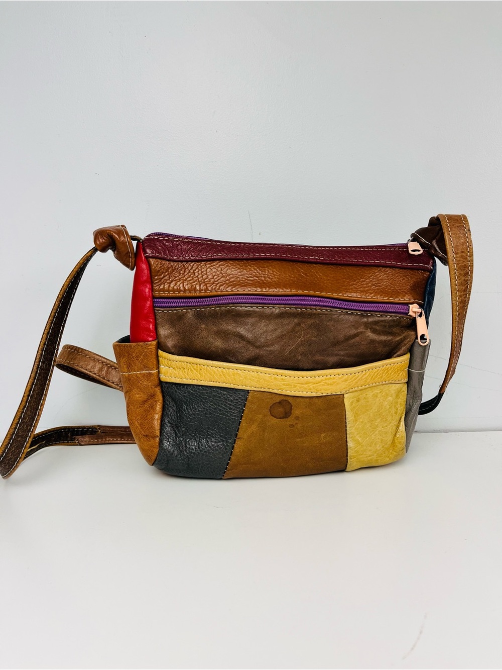 Vintage Patchwork Leather Crossbody